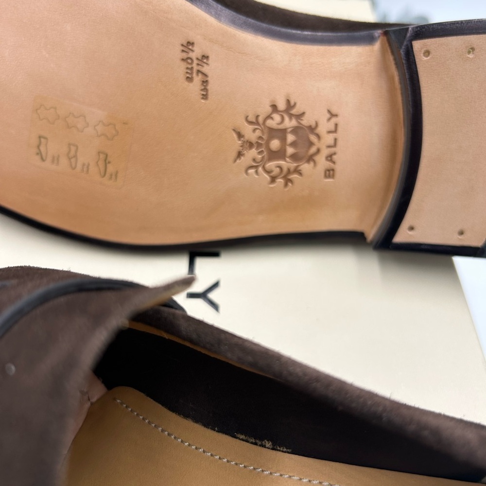Men's Bally CHARNEY suede penny loafers size 7.5 US - Picture 6 of 9
